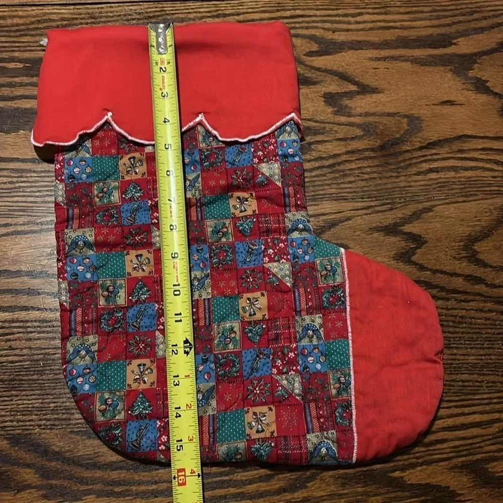 Christmas Stocking Vintage Quilted